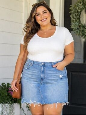 Levi's Distressed Light Blue Denim Mini Skirt Women’s 22W Plus Size